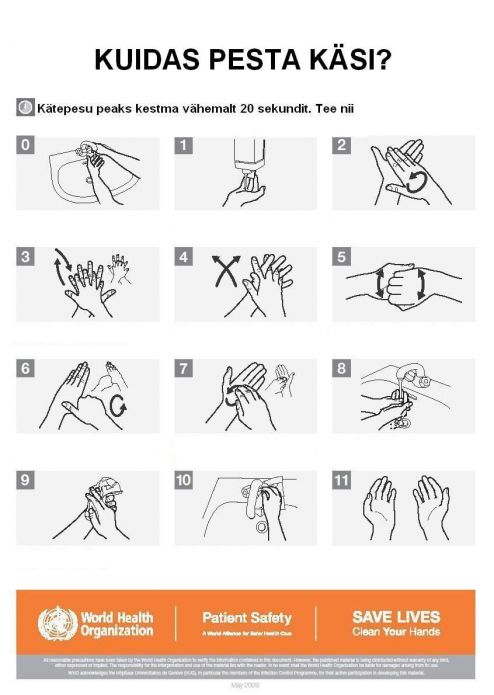 Kuidas pesta käsi who plakat